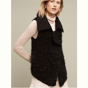 Anthropologie NWT Vest S Mohair Wool Tavan Sleeping on Snow Black $148